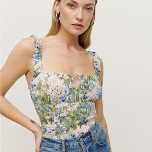 [reformation] cortese top in hillside print